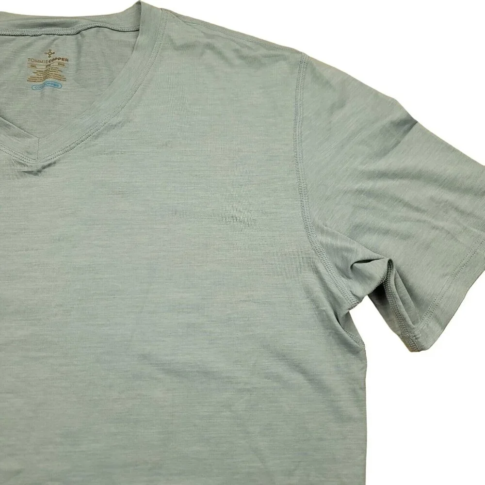 Tommie Copper Mens 2XL Shirt Cool Copper Compression Gray Train Running‎ Workout